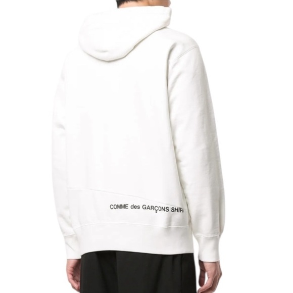 Supreme X Comme Des Garçons White Hoodie Sweatshirt - Picture 3 of 10